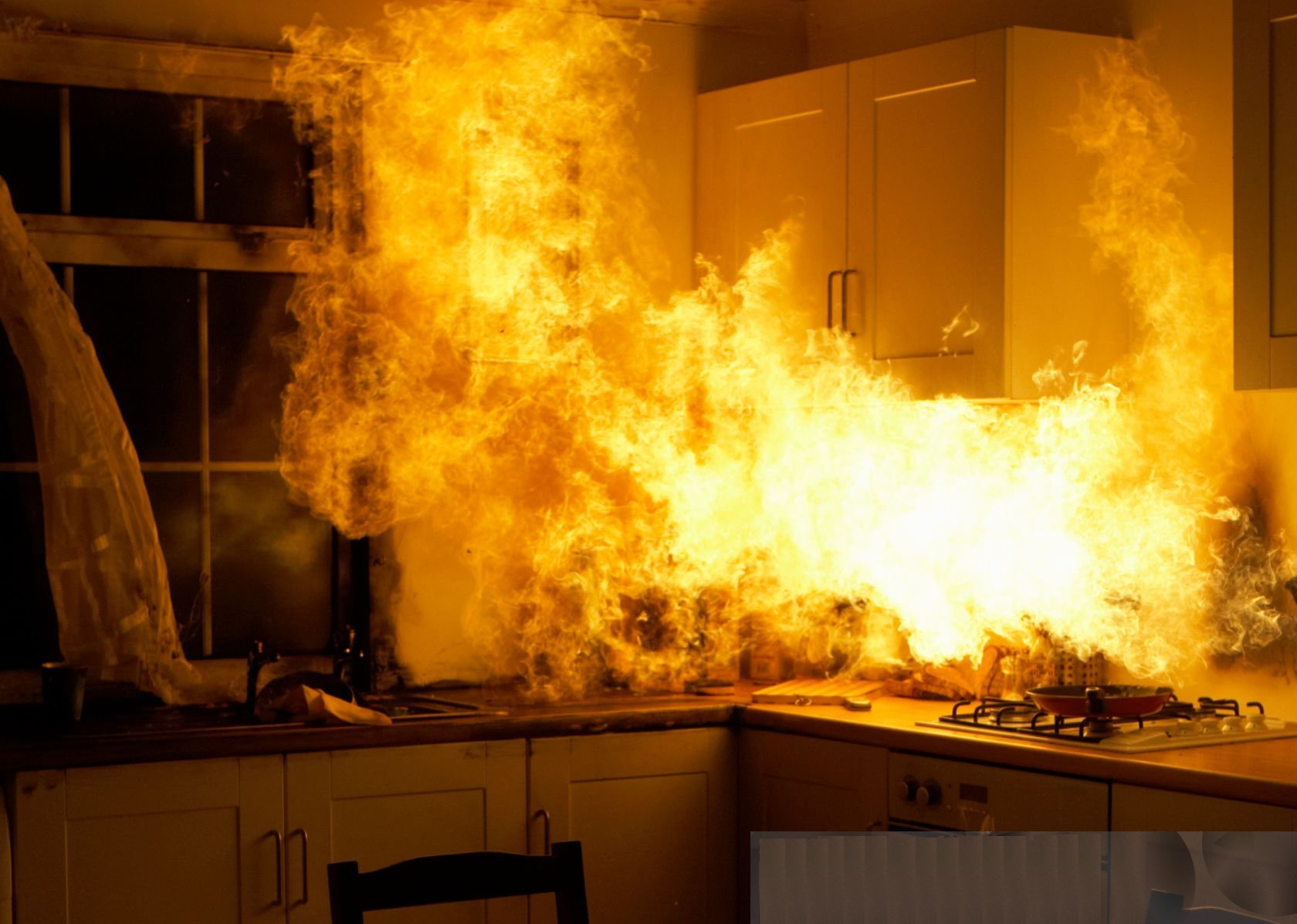 Emergencia por fuego en ambiente gastronómico